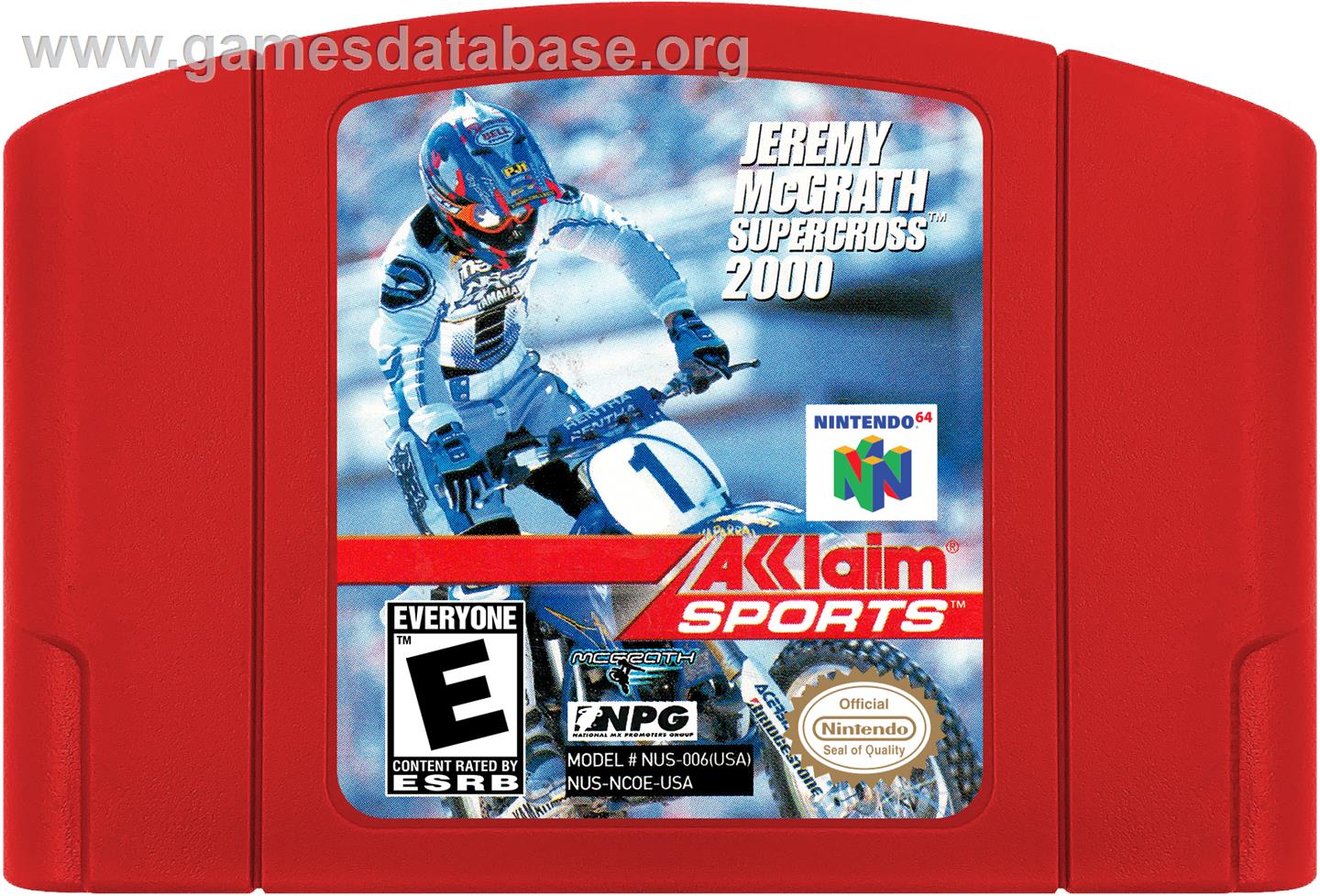 Jeremy McGrath Supercross 2000 - Nintendo N64 - Artwork - Cartridge
