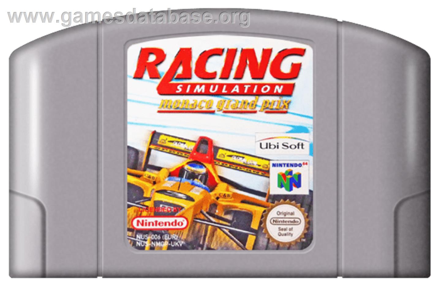 Monaco Grand Prix Racing Simulation 2 - Nintendo N64 - Artwork - Cartridge