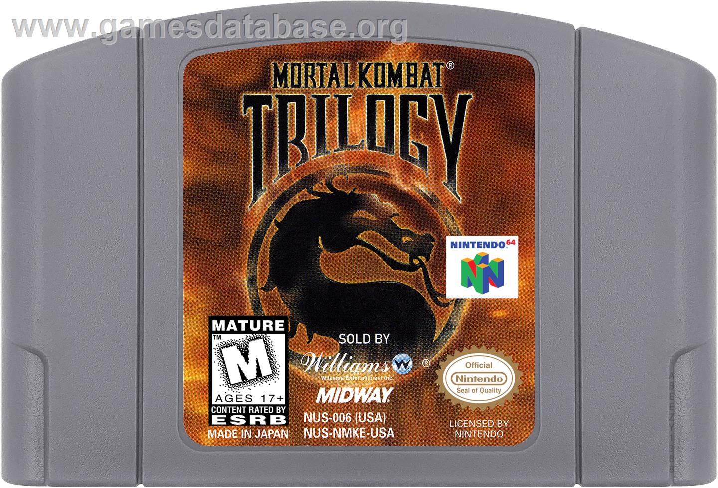 Mortal Kombat Trilogy - Nintendo N64 - Artwork - Cartridge
