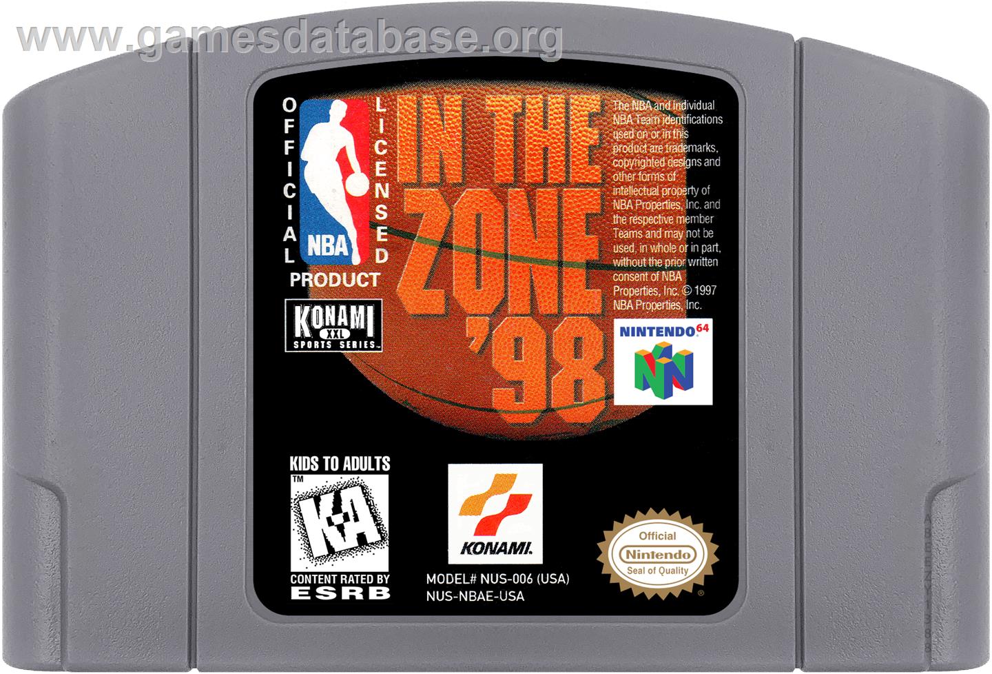 NBA: In the Zone '98 - Nintendo N64 - Artwork - Cartridge