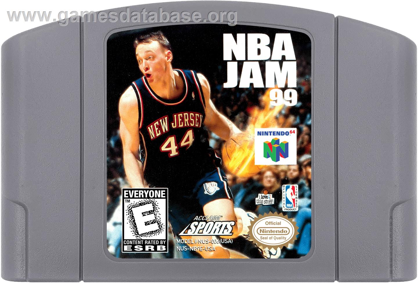 NBA Jam 99 - Nintendo N64 - Artwork - Cartridge