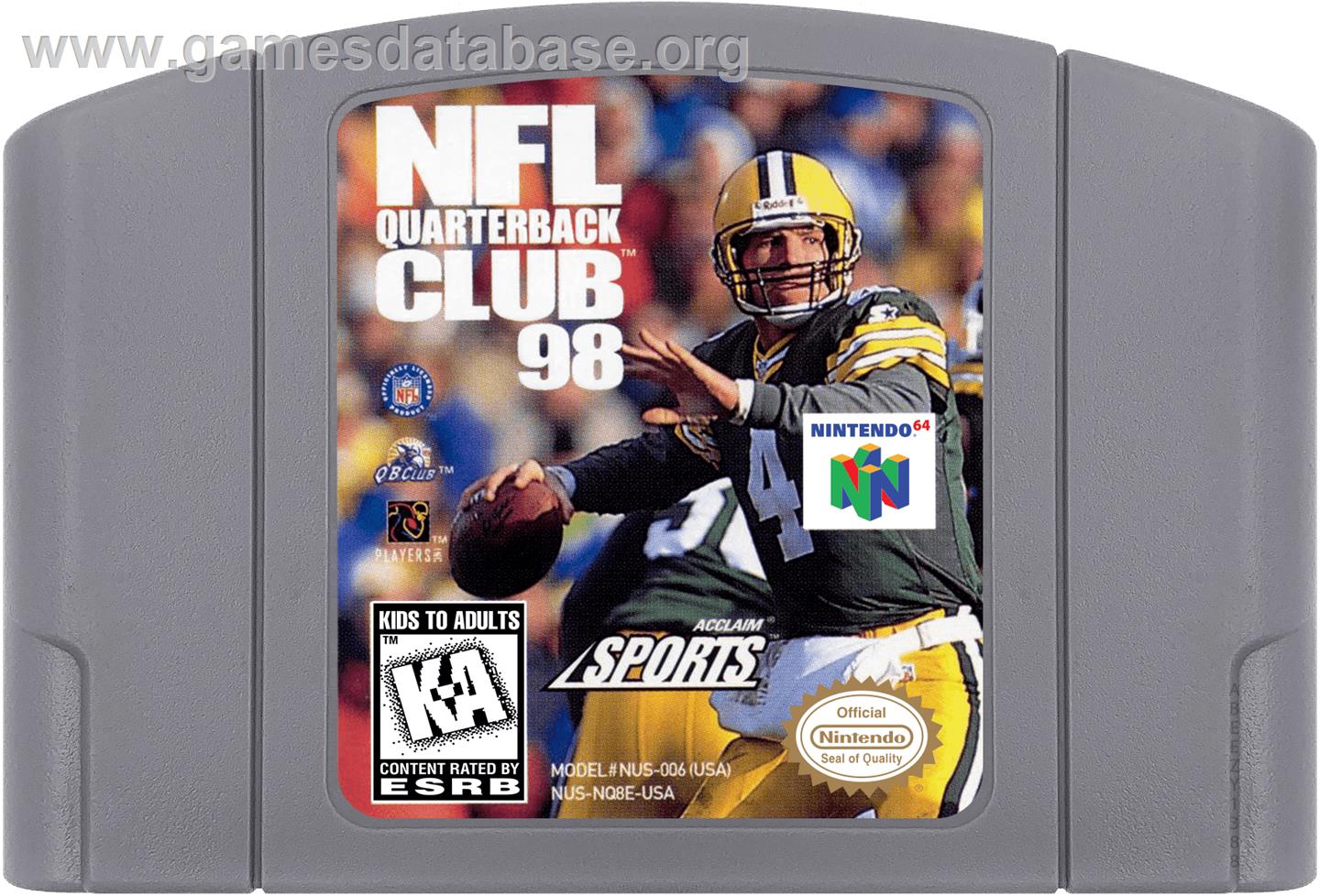 NFL Quarterback Club '98 - Nintendo N64 - Artwork - Cartridge