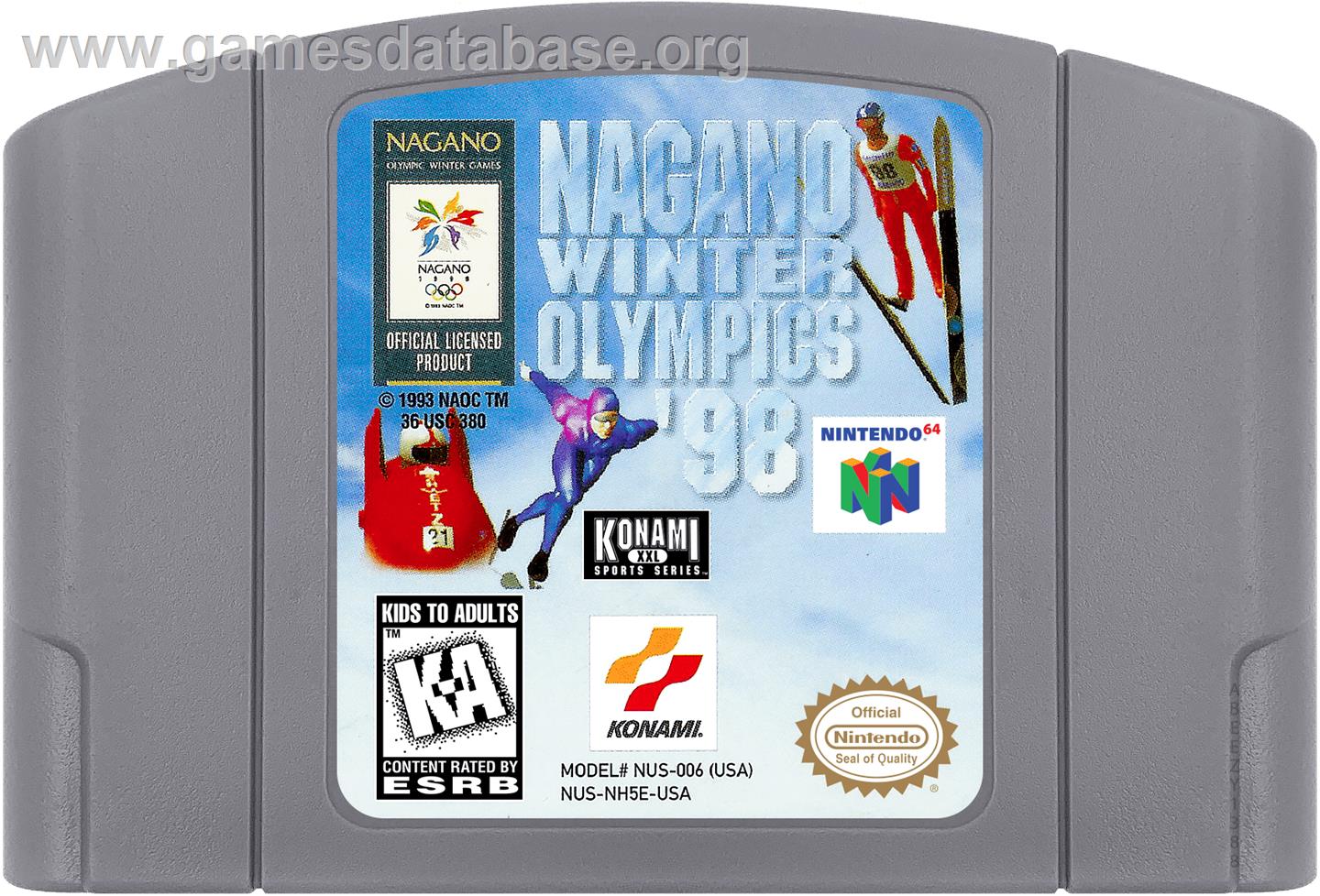 Nagano Winter Olympics '98 - Nintendo N64 - Artwork - Cartridge