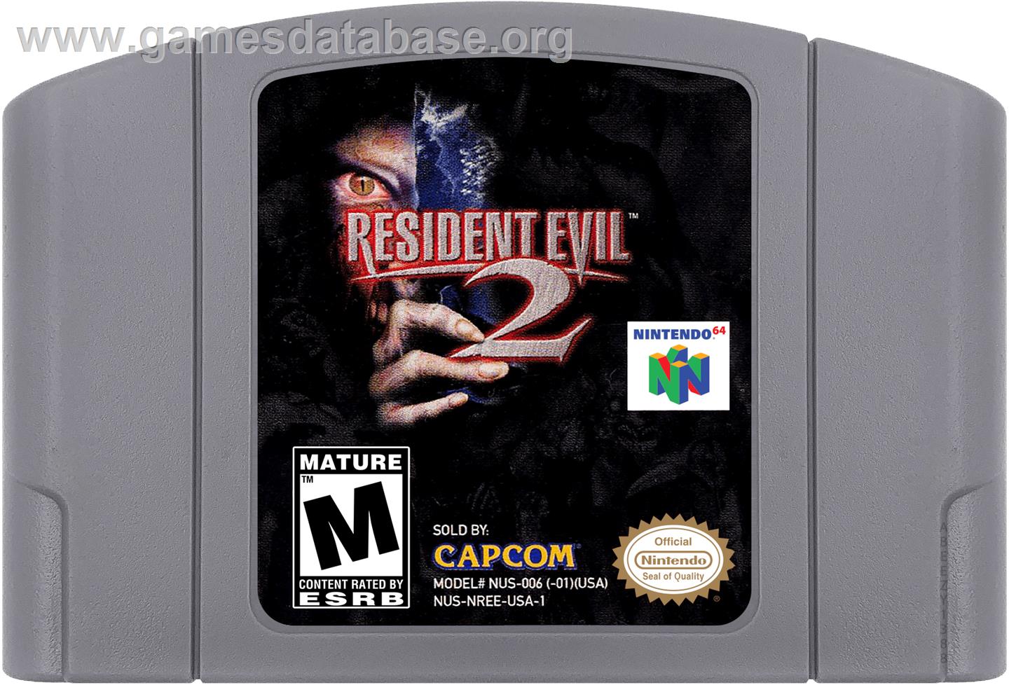 Resident Evil 2 - Nintendo N64 - Artwork - Cartridge