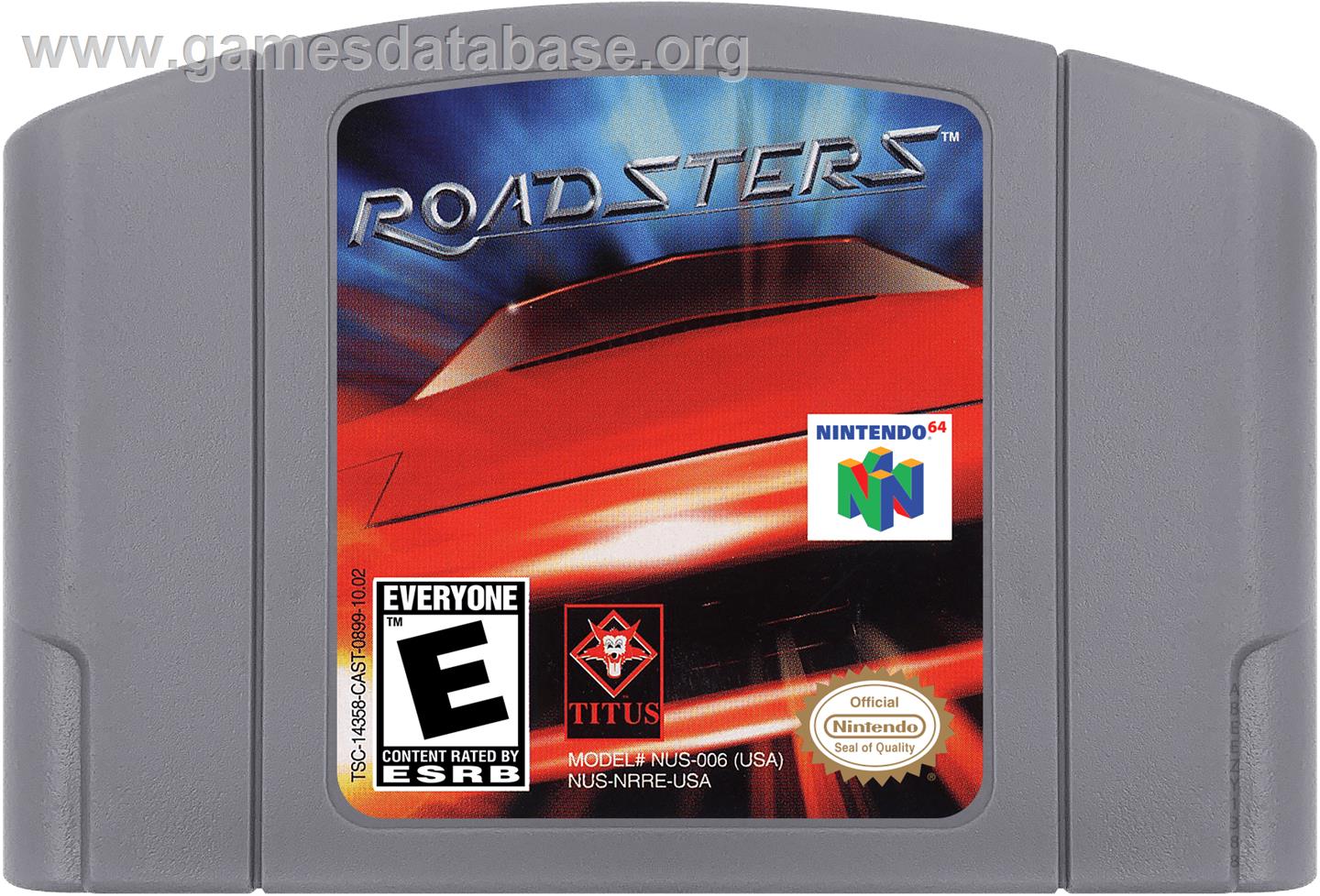 Roadsters: Trophy - Nintendo N64 - Artwork - Cartridge
