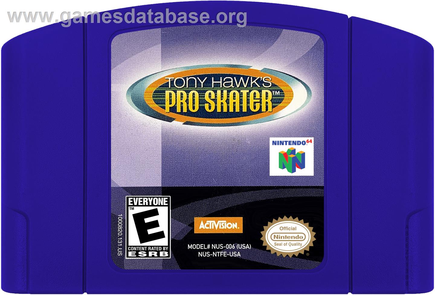 Tony Hawk's Pro Skater - Nintendo N64 - Artwork - Cartridge