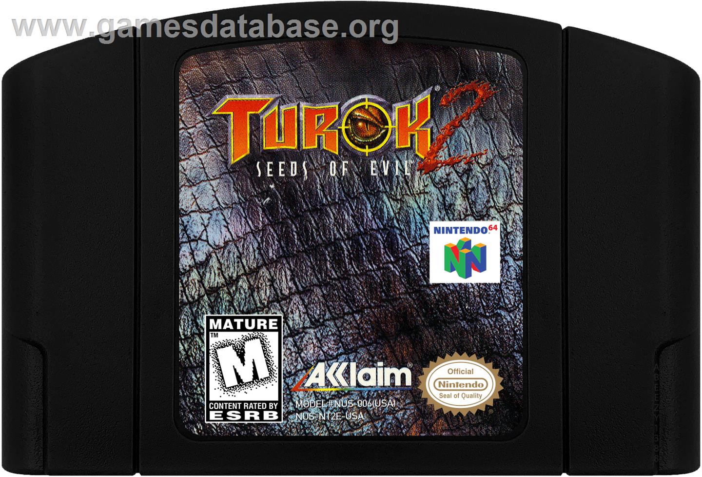 Turok 2: Seeds of Evil - Nintendo N64 - Artwork - Cartridge