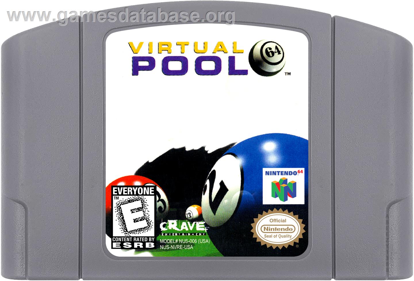 Virtual Pool 64 - Nintendo N64 - Artwork - Cartridge