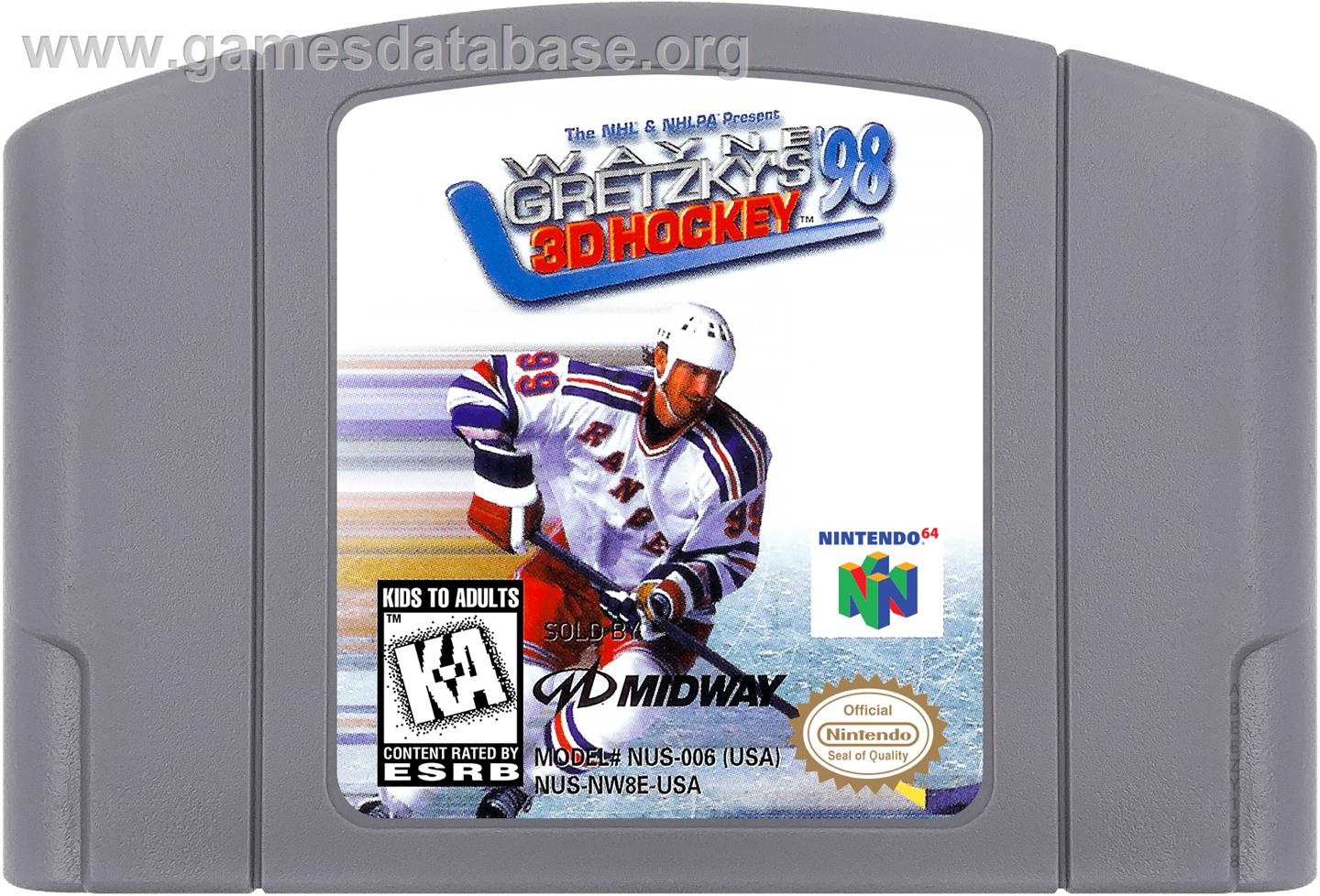Wayne Gretzky's 3D Hockey '98 - Nintendo N64 - Artwork - Cartridge