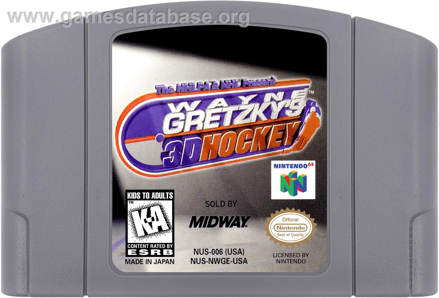 Wayne Gretzky's 3D Hockey - Nintendo N64 - Artwork - Cartridge