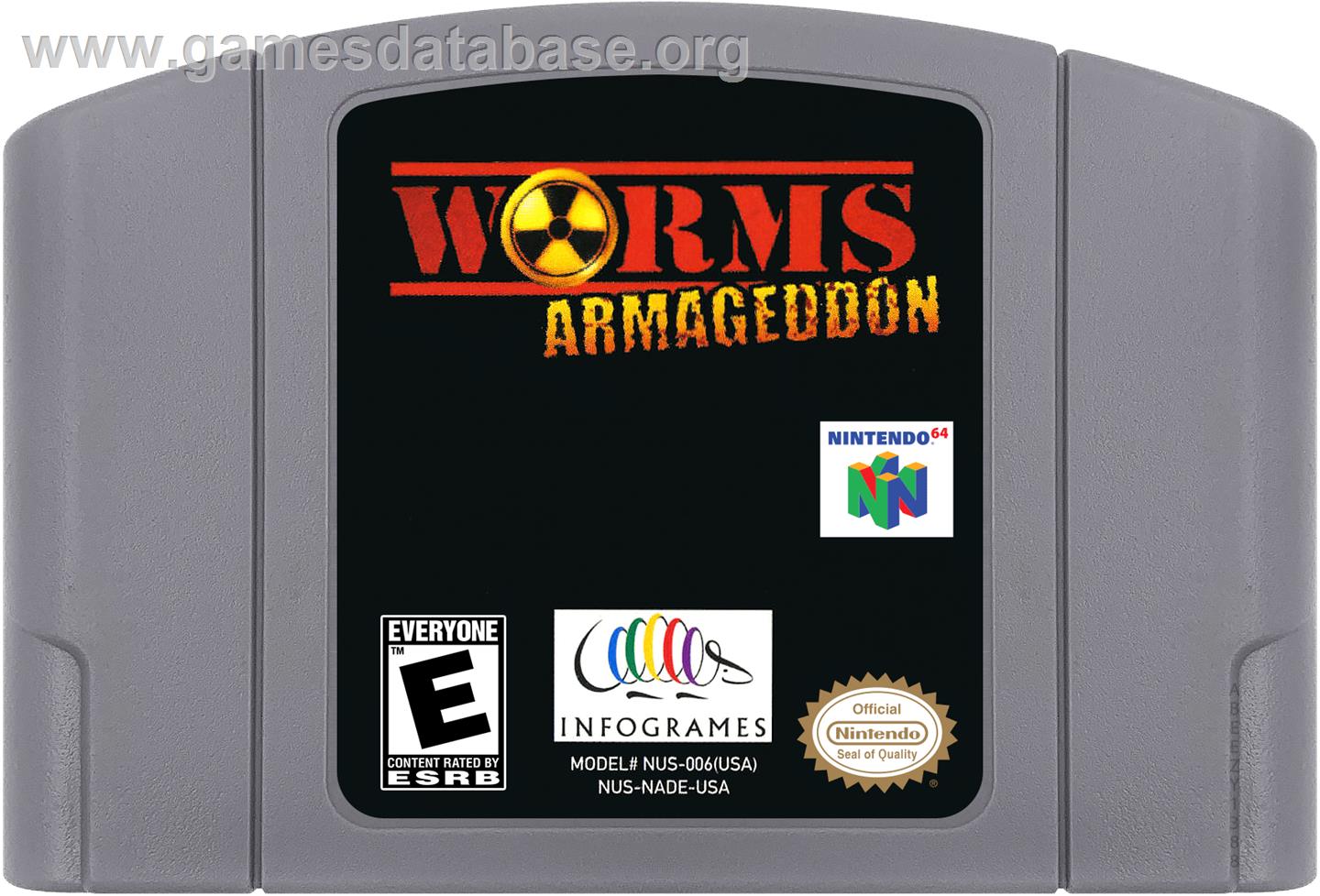 Worms Armageddon - Nintendo N64 - Artwork - Cartridge