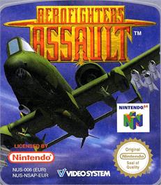 Top of cartridge artwork for Aero Fighters Assault on the Nintendo N64.