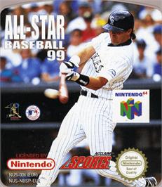 Top of cartridge artwork for All-Star Baseball '99 on the Nintendo N64.