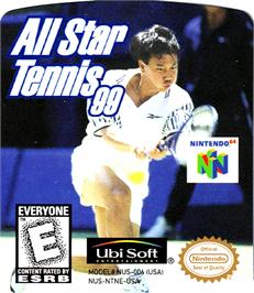 Top of cartridge artwork for All Star Tennis '99 on the Nintendo N64.