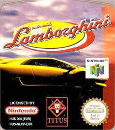 Top of cartridge artwork for Automobili Lamborghini: Super Speed Race 64 on the Nintendo N64.