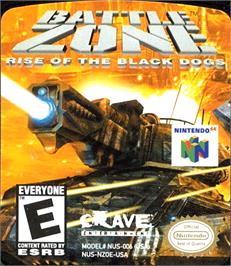 Top of cartridge artwork for Battle Zone: Rise of the Black Dogs on the Nintendo N64.