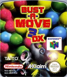 Top of cartridge artwork for Bust a Move 3 DX on the Nintendo N64.
