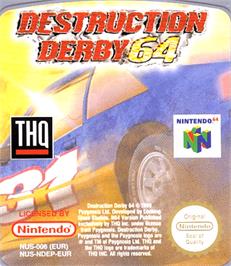 Top of cartridge artwork for Destruction Derby 64 on the Nintendo N64.