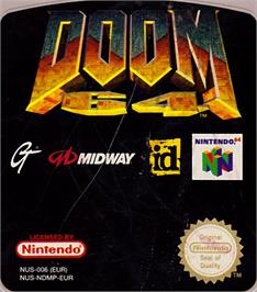 Top of cartridge artwork for Doom 64 on the Nintendo N64.