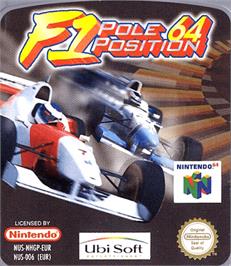 Top of cartridge artwork for F1 Pole Position 64 on the Nintendo N64.
