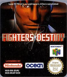 Top of cartridge artwork for Fighters Destiny on the Nintendo N64.