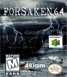 Top of cartridge artwork for Forsaken 64 on the Nintendo N64.