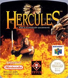 Top of cartridge artwork for Hercules: The Legendary Journeys on the Nintendo N64.
