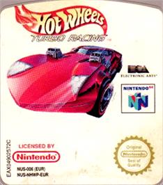 Top of cartridge artwork for Hot Wheels: Turbo Racing on the Nintendo N64.