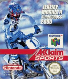 Top of cartridge artwork for Jeremy McGrath Supercross 2000 on the Nintendo N64.