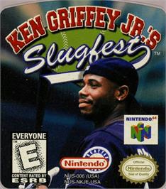 Top of cartridge artwork for Ken Griffey Jr.'s Slugfest on the Nintendo N64.