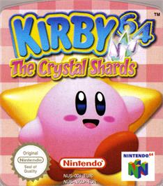 Top of cartridge artwork for Kirby 64: The Crystal Shards on the Nintendo N64.