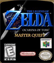Top of cartridge artwork for Legend of Zelda: Ocarina of Time / Master Quest on the Nintendo N64.