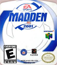 Top of cartridge artwork for Madden NFL 2001 on the Nintendo N64.