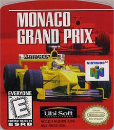 Top of cartridge artwork for Monaco Grand Prix on the Nintendo N64.