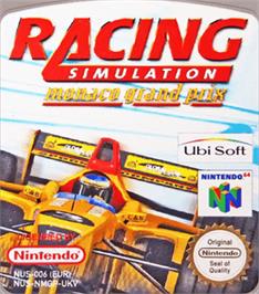 Top of cartridge artwork for Monaco Grand Prix Racing Simulation 2 on the Nintendo N64.