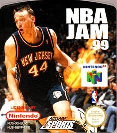 Top of cartridge artwork for NBA Jam 99 on the Nintendo N64.