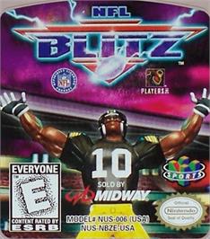 Top of cartridge artwork for NFL Blitz on the Nintendo N64.