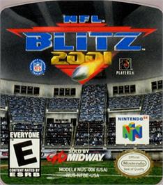 Top of cartridge artwork for NFL Blitz 2001 on the Nintendo N64.