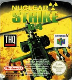 Top of cartridge artwork for Nuclear Strike 64 on the Nintendo N64.