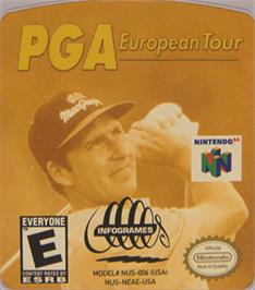 Top of cartridge artwork for PGA European Tour on the Nintendo N64.
