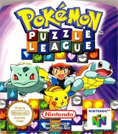 Top of cartridge artwork for Pokemon Puzzle League on the Nintendo N64.