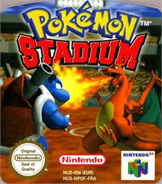 Top of cartridge artwork for Pokemon Stadium on the Nintendo N64.