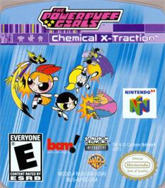 Top of cartridge artwork for Powerpuff Girls: Chemical X-Traction on the Nintendo N64.