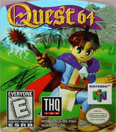 Top of cartridge artwork for Quest 64 on the Nintendo N64.