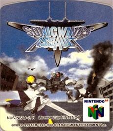 Top of cartridge artwork for Sonic Wings Assault on the Nintendo N64.