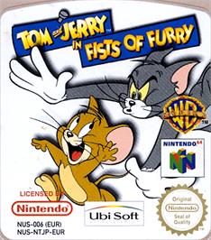 Top of cartridge artwork for Tom and Jerry: Fists of Furry on the Nintendo N64.
