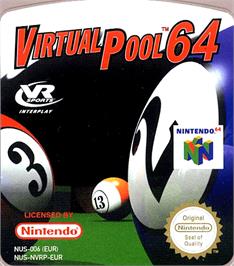 Top of cartridge artwork for Virtual Pool 64 on the Nintendo N64.