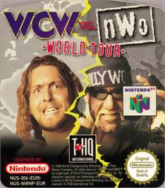 Top of cartridge artwork for WCW vs. NWO: World Tour on the Nintendo N64.