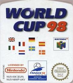 Top of cartridge artwork for World Cup 98 on the Nintendo N64.