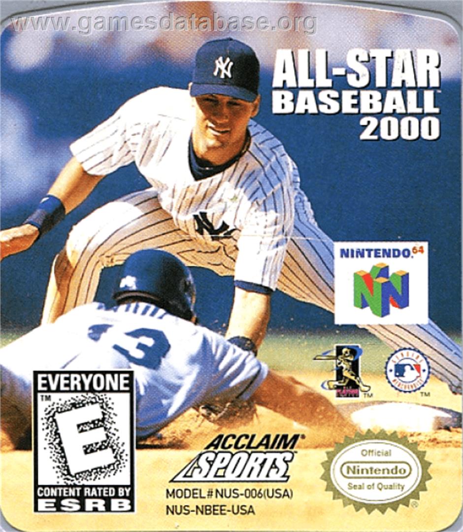 All-Star Baseball 2000 - Nintendo N64 - Artwork - Cartridge Top